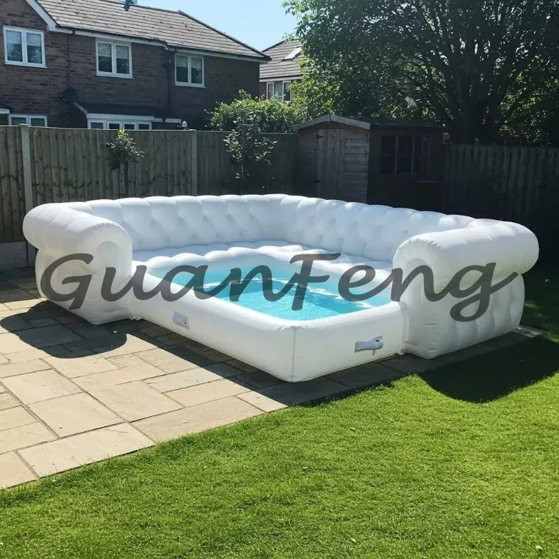 Summer Water Park Inflatable Floating Pool with Built-in Benches