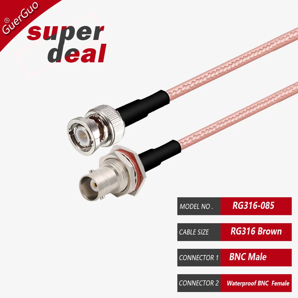 BNC 암-수 BNC 암-암 어댑터 RF 동축 RG316 케이블 50옴 비디오 카메라 시스템용 BNC 동축 연장 피그테일 코드