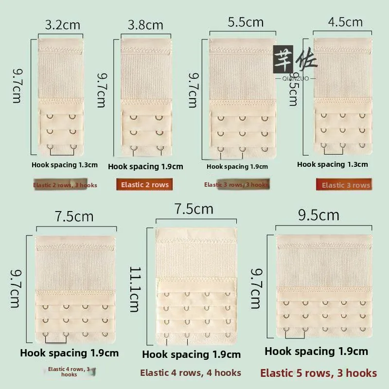 Extended Four Button Bra Extender Three Row Three Button Underwear Connection Buckle Lace Fabric Shoulder Strap Full Cotton