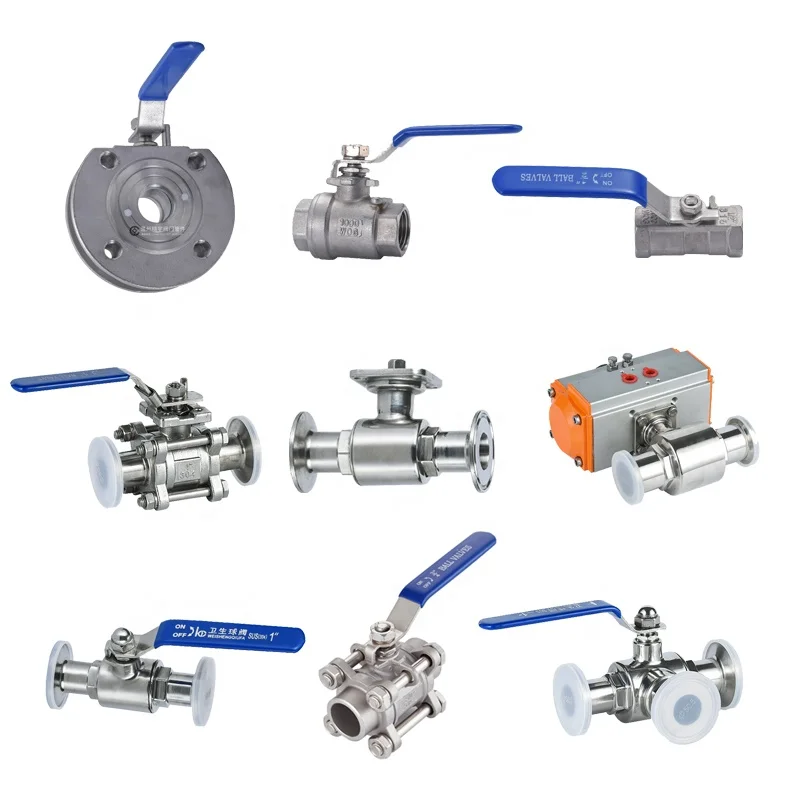 JY Wenzhou Factory Sanitary Stainless Steel 304/316L Tri Clamp 3PC Ball Valve with Pneumatic Actuator