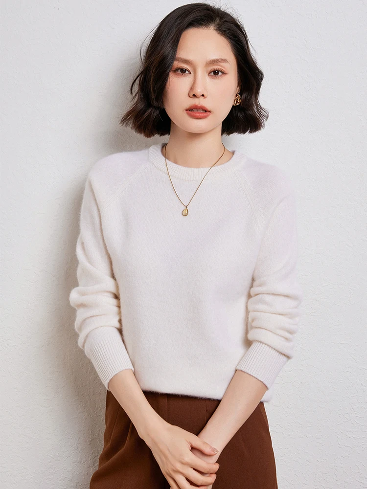 

Basic Autumn Winter Women's Sweater 100% Merino Wool Knitwear Thick Pullover Lady Blouse Long Sleeve Clothing Cashmere Jersey