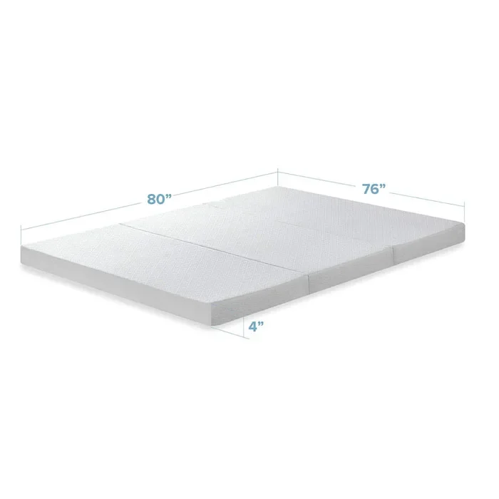 High Quality 4 Inch Memory Foam Floor Mattress Twin Foldable Portable Bed Camping Travel Bed Mattress Topper