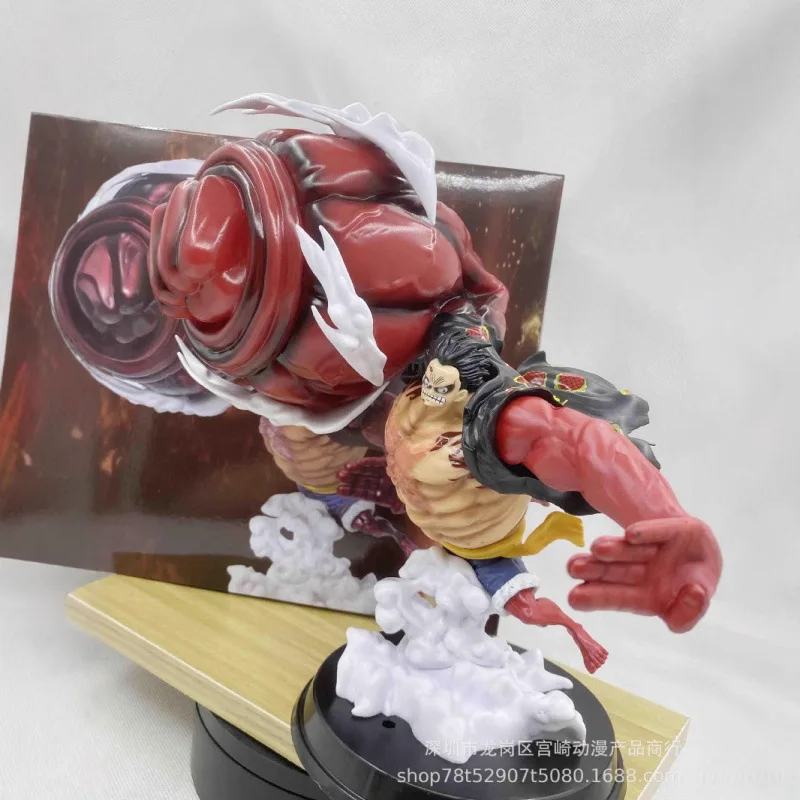 NEW 28cm One Piece Luffy Great Saruwang Gun 4th Gear Big Fist Luffy Anime Action Figure Model Pvc Statue Collection Toys Gift
