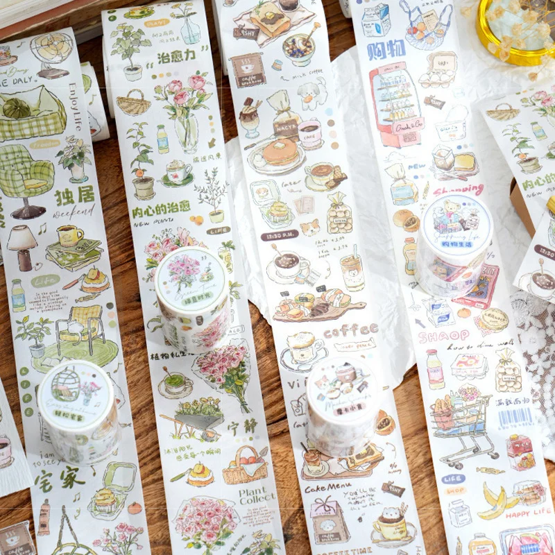 

4style Special Oil Sticker Tapes Slow Life Diary Series Handbook Diy European Vintage Bottoming Collage Decoration Stickers