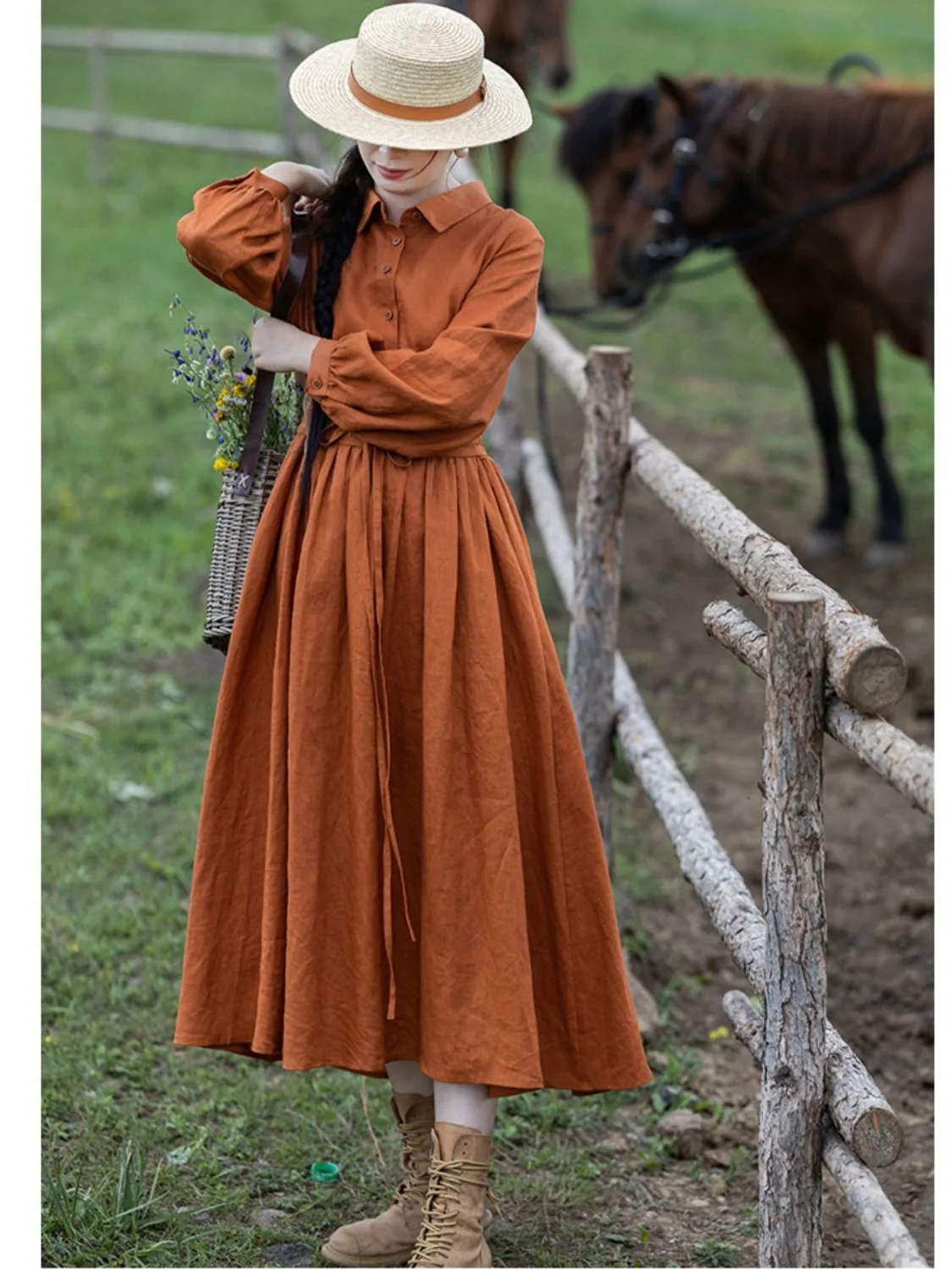 レトロなルーズカジュアルロングスリーブシャツ、女性用無地多用途リネンシャツ、春と秋の季節限定エレガントなスタイル