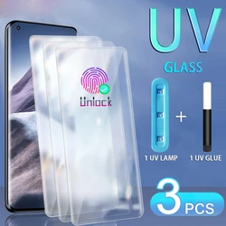 삼성 S22 S23 S24 용 강화 유리 울트라 UV 액체 전체 접착제 화면 보호기 갤럭시 S20 FE 참고 9 10 20 S10 S8 S9 Plus S21