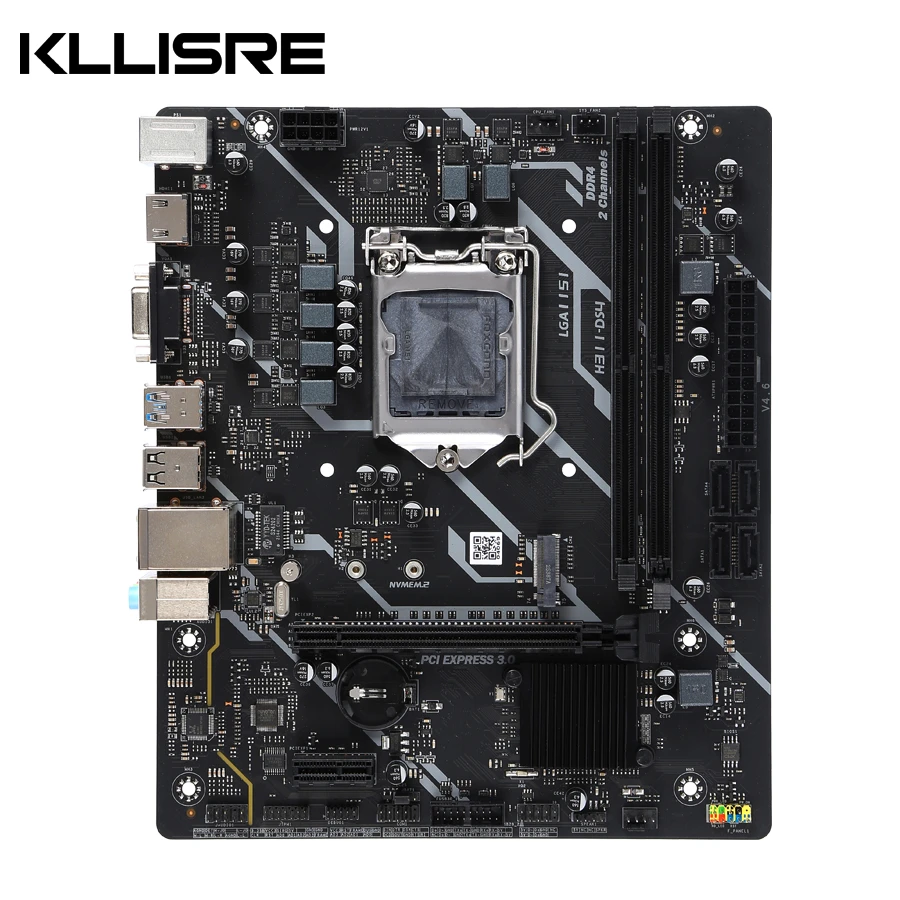 KLLISRE H310 Motherboard H311-DS4 PC Board Dual-channel DDR4 NVME M.2 SATA3.0 Micro ATX Supports LGA 1151 6/7/8/9th CPU