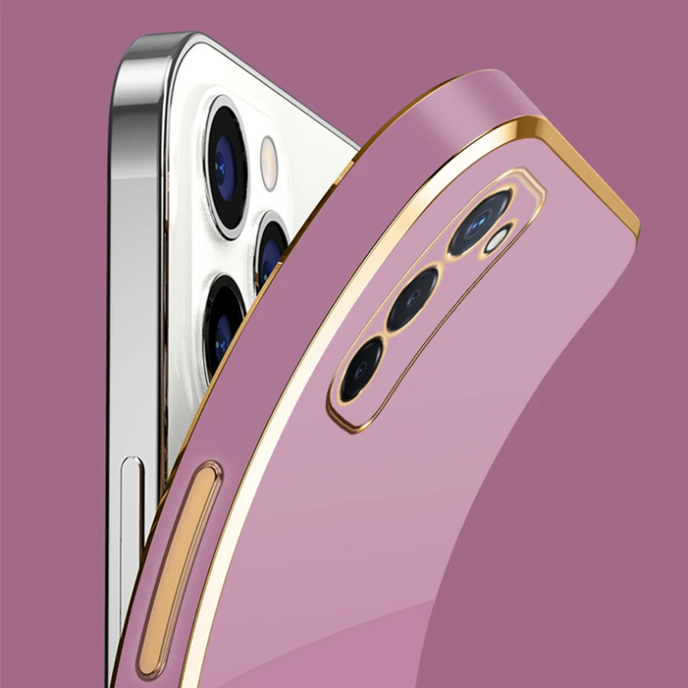 For Samsung Galaxy A03S Case Samsung A02S Cover Galaxy M02S Galaxy F02S Luxury Square Plating Phone Case Shockproof Back Cover