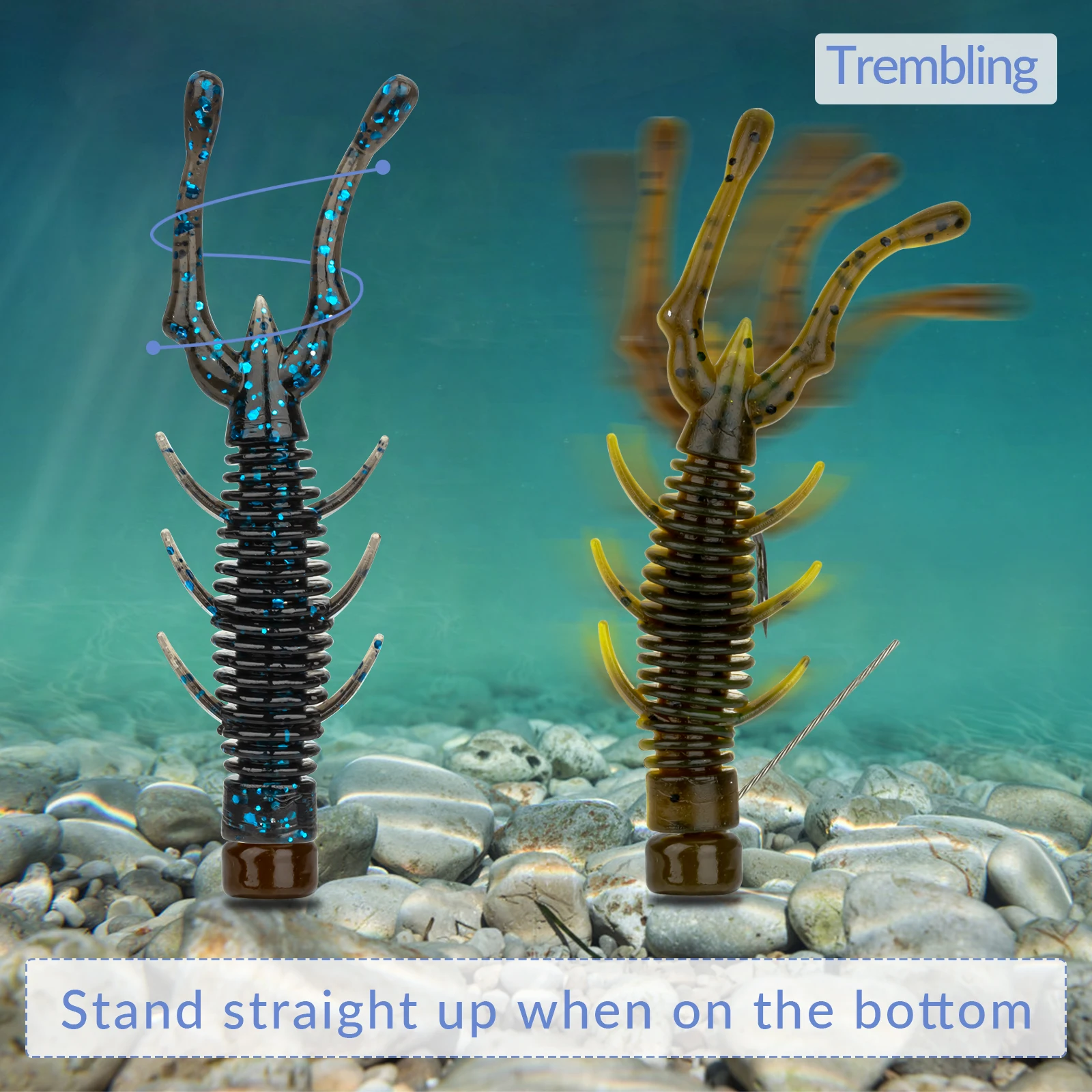 

THKFISH 50 шт. приманок-креветок 75 мм, мягкие воблеры из ТПР, плавающие приманки для оснастки Нед-риг и Дроп-шот, искусственная приманка