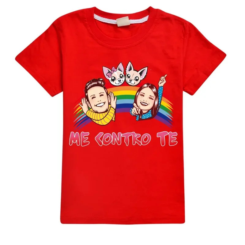 T-shirt à manches courtes pour enfants, vêtements décontractés, mode d'été, dessin animé, bébé, garçons, tout-petits, filles, mignon, Me Contro Te