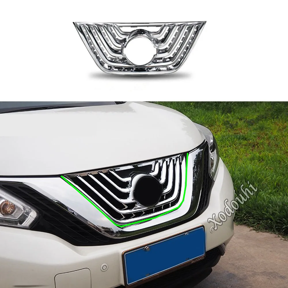 For Nissan Murano 2015 2016 2017 2018 2019 Car Styling Cover Protection Frame Stick Trim Front Up Grid Grill Grille Racing Panel