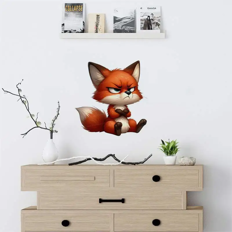 Grumpy Animals Wall Sticker Living Room Bedroom Sticker Kitchen Refrigerator Home Decoration Funny Decal S252