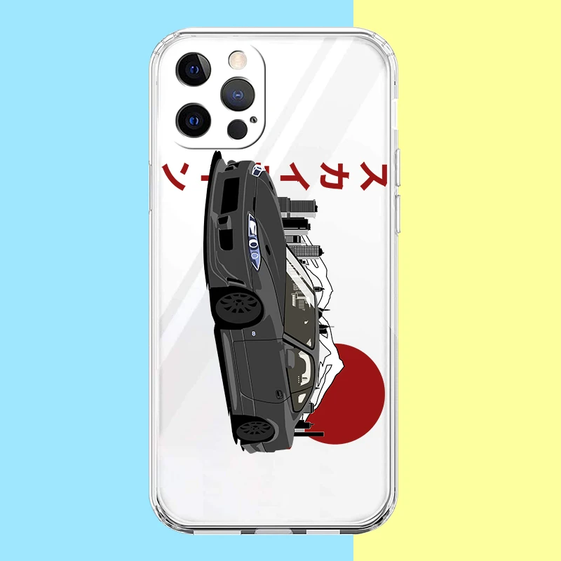 JDM Drift Sports Car Hard PC Phone Case para Samsung Galaxy Z Flip 4, cubierta transparente para Galaxy Z Flip 3, plegable a prueba de golpes