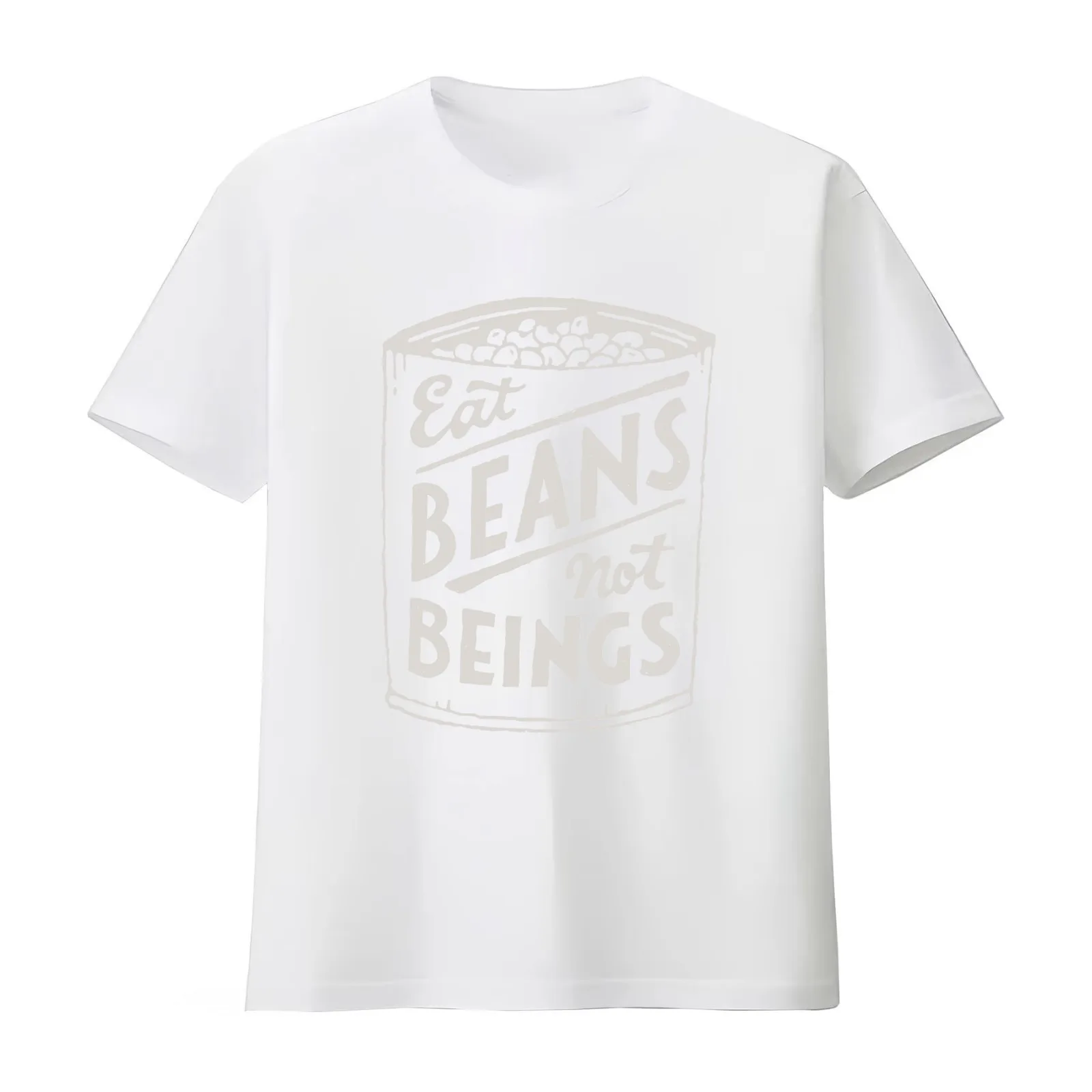 Eat Beans not Beings T-Shirt Summer Casual Cotton Tee Oversized Streetwear Tops Vintage Graphic Print Loose Fit Short Sleeve