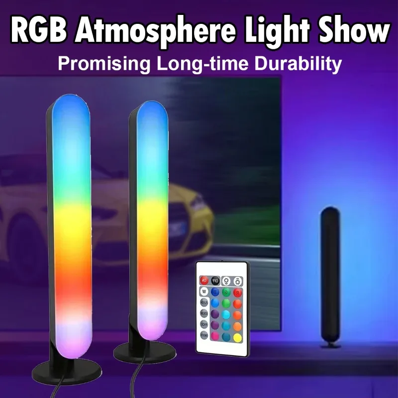 2 قطعة RGB لاقط ضوء الموسيقى إيقاع أضواء ترقية USB قابلة للشحن نموذج عيد الميلاد الديكور سطح المكتب ضوء بار إيقاع الموسيقى