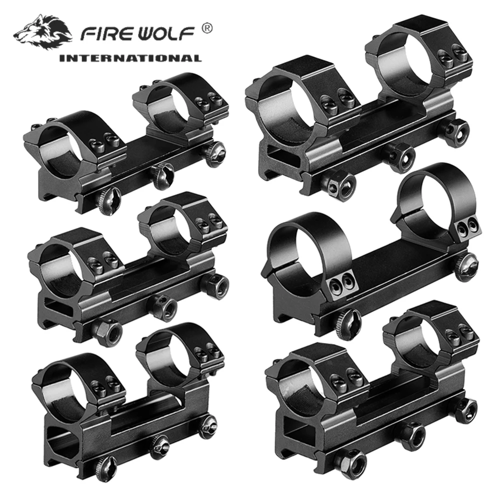 Fire Wolf hunting accessories 25.4mm/30mm Ring 20mm Dovetail Rail airsoft accessories Mount For ar15 Rifle Scope Picatinny Rail