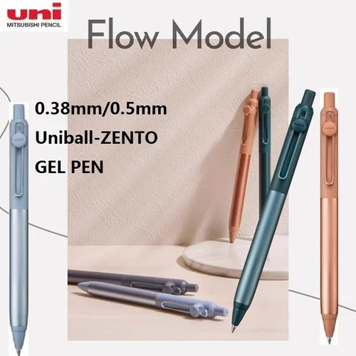 Imagen 2 del producto Bolígrafo de Gel de edición limitada UNI Zento japonés, 0,38/0,5mm, prensa de papelería, bolígrafos de secado rápido, diseño magnético, semimetálico