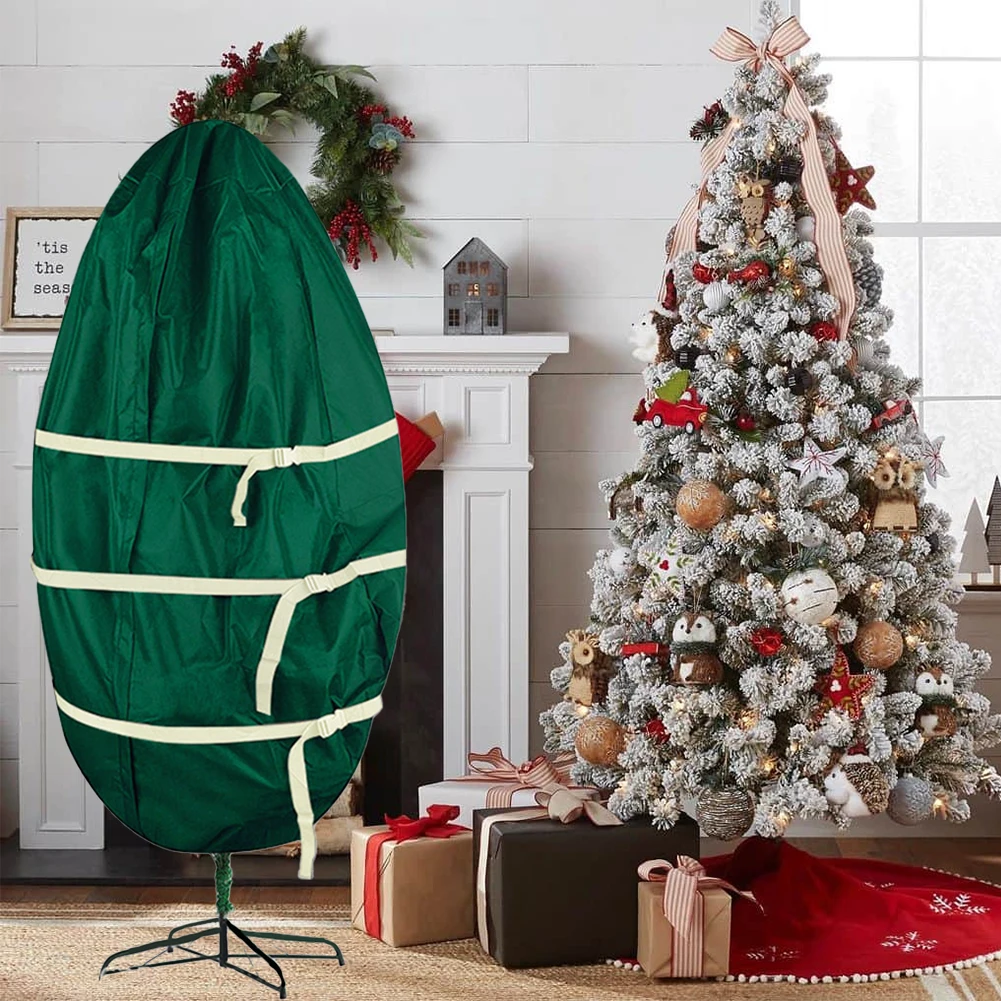 600D Canvas Christmas Tree Storage Bags 2024 New Year Home Bedroom Storage Bags Waterproof Dustproof Christmas Tree Organizer