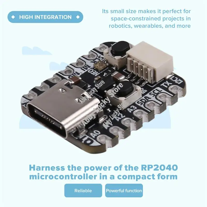 4900 QT Py RP2040 Microcontroller USB Type C Compact Microcontroller Ideal For DIY Electronics And Robotics Projects-A79U