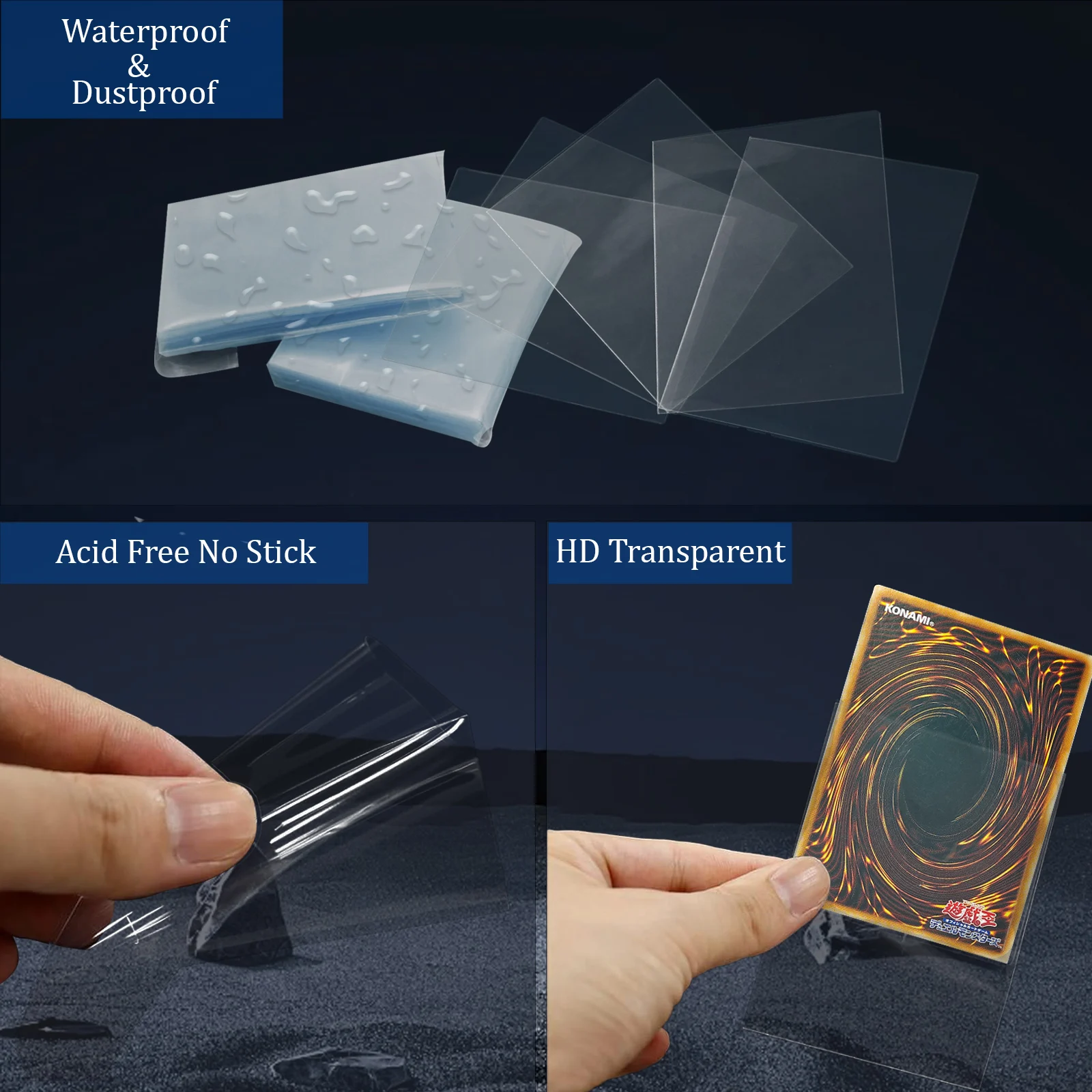 200 قطعة من واقي حافظة البطاقات الداخلية الشفافة لـ PTCG/YGO، أكمام بطاقات التداول المقاومة للماء، أكمام واقية شفافة #5