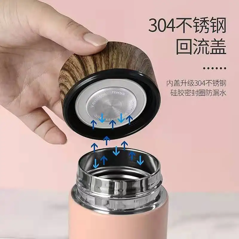 Termos Vakum Baja Tahan Karat Portabel Termos Kopi Teh Termos Olahraga Travel Mug Lapisan Ganda Thermocup Botol Teh Kantor