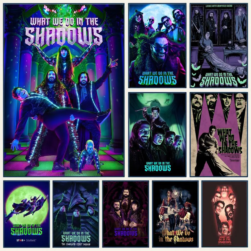 Eccentric Gothic Series What We Do In The Shadows Poster Frameless PP Self Adhesive Aesthetic Room Gift Decor