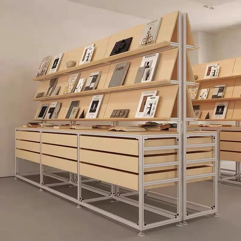 Aluminum profile display cabinet, shelf display rack, jewelry birch Nakajima display rack cabinet