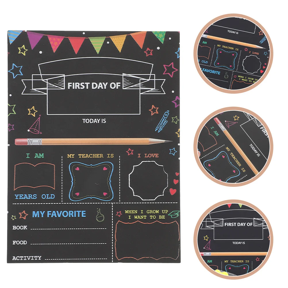 

First Day Chalk Board Creative Wooden Chalkboard Lightweight School Photo Prop for Kids Chalk Board Creative Chalkboard