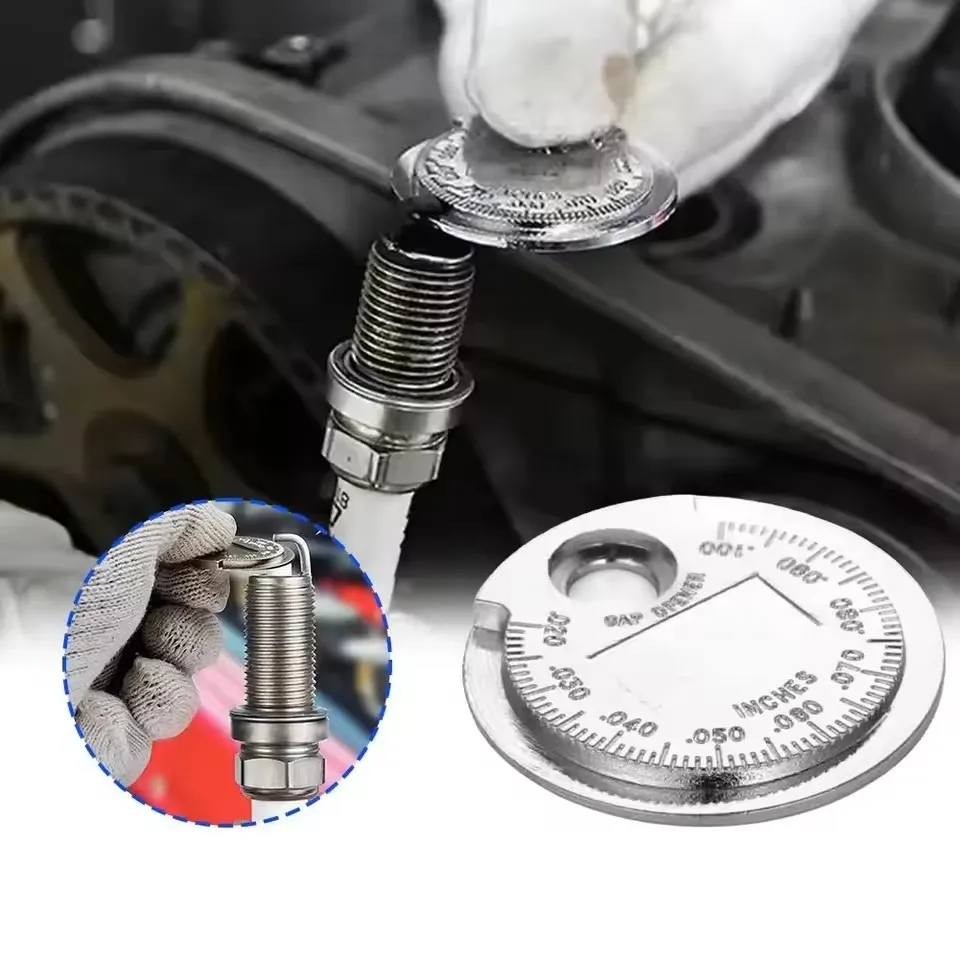 

1 шт., инструменты для измерения зазоров в виде монет, цинковый сплав с диапазоном 0 02 0 10 дюймов, диапазон 0 6 2 4 мм для точной измерения зазоров в искре