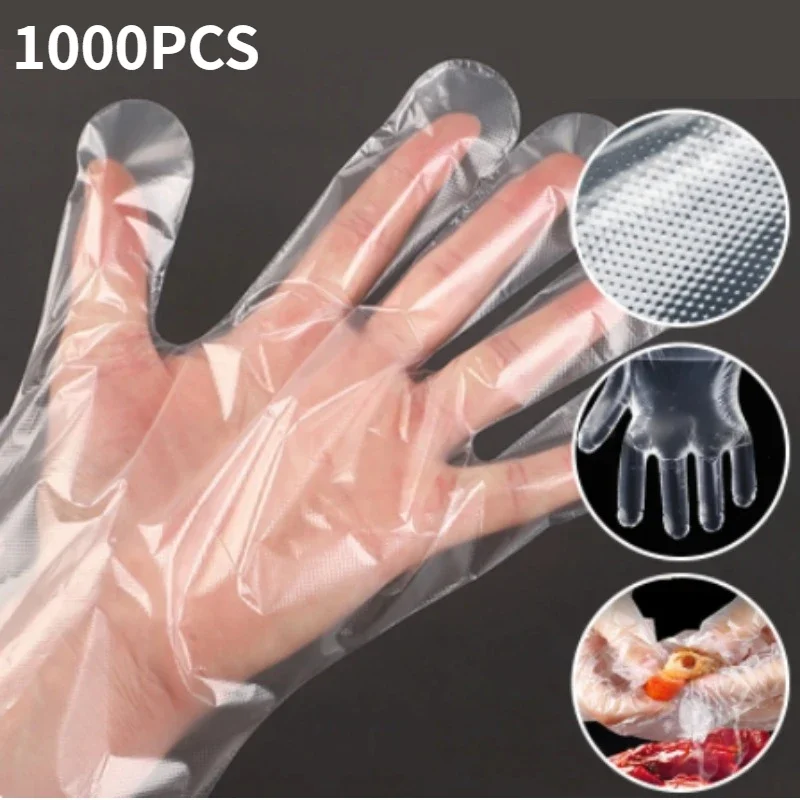 Disposable BBQ Gloves Transparent Plastic Gloves Latex Free Food Prep Safe Gloves for Cooking Cleaning BBQ Kitchen Things