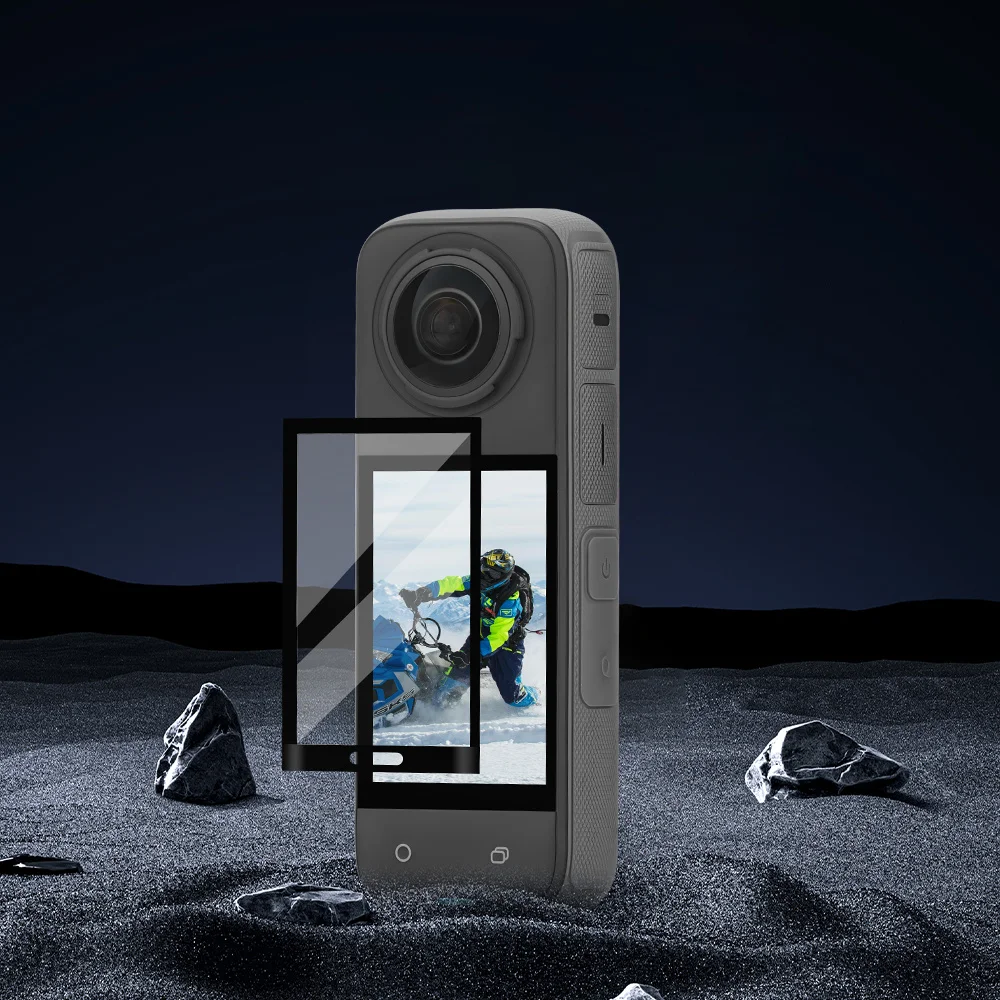 2 buah pelindung layar untuk Insta360 X4 Aksesori Anti-gores 9H Film untuk Insta 360 X4 perlindungan cakupan penuh (bukan kaca)