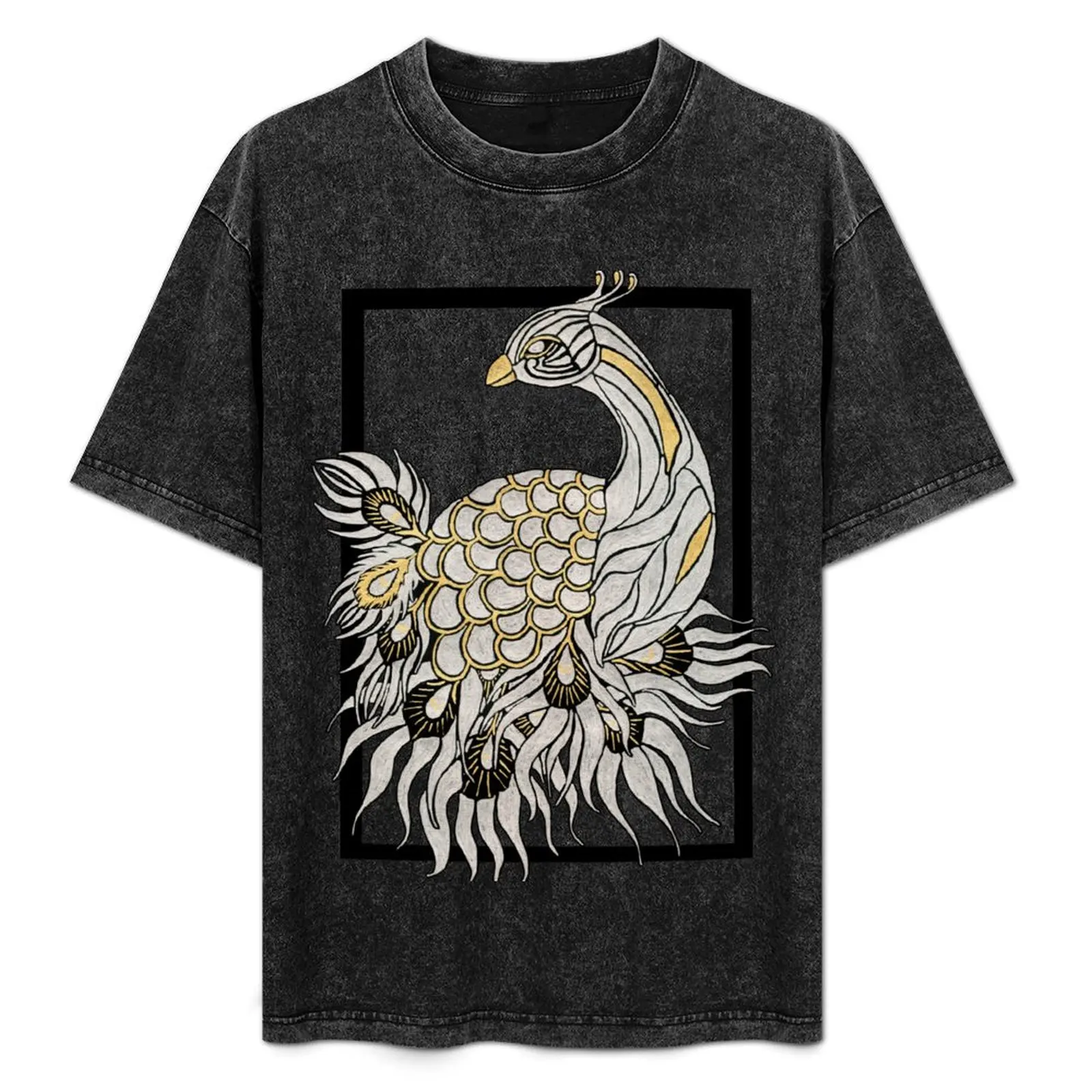 

Gold Peacock T-Shirt graphics custom t-shirts clothes luxury t-shirt t shirt men