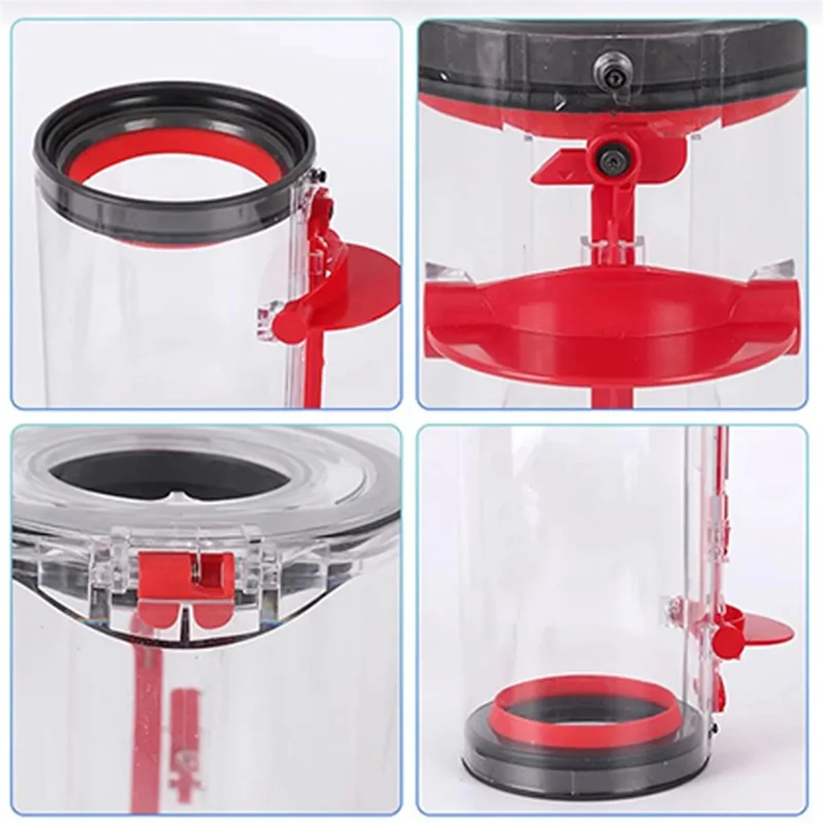 A58E-Ember Tempat Sampah Besar untuk Dyson V10 SV12 Penyedot Debu Hewan Absolut Siklon Pengganti Wadah Tempat Sampah Bening Besar/Panjang