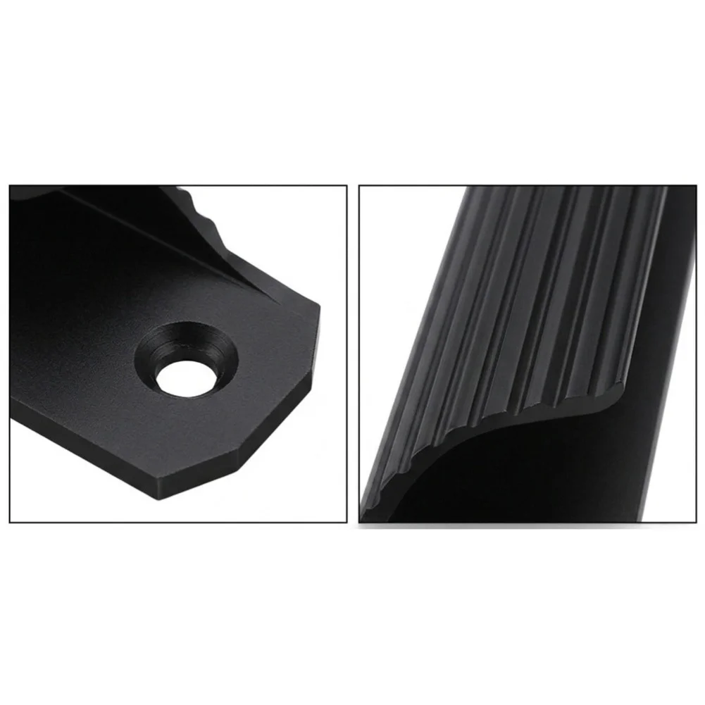 Black Aluminum Sliding Door Pull Handles 120mm Long 20mm Wide 100mm Hole Spacing 10pcs Lightweight for Glass Doors