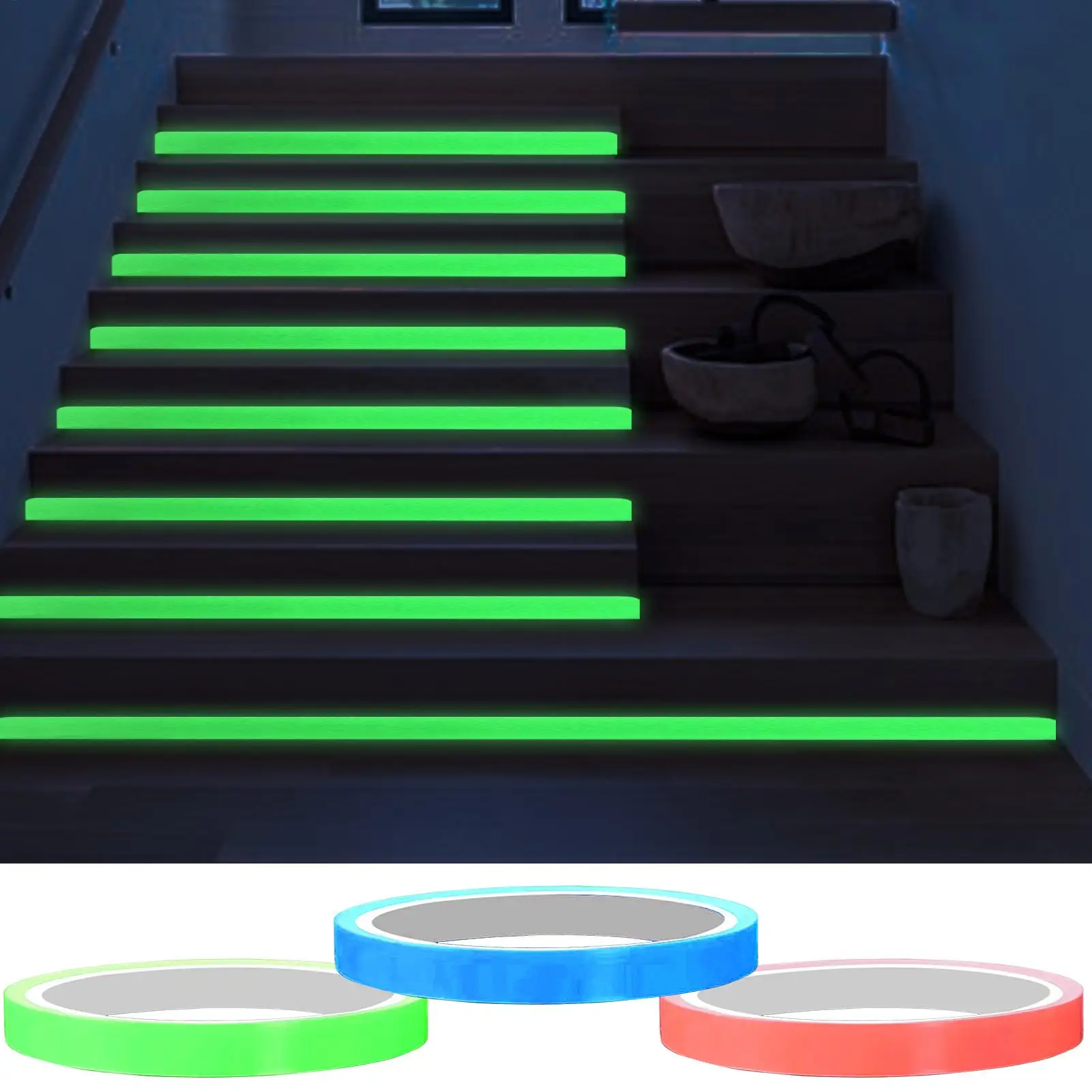 9.84ft Luminous Tape Self-adhesive Glow In The Dark Safety Stage stairs Sticker Emergency Warning Fluorescent Sign Glow Tape