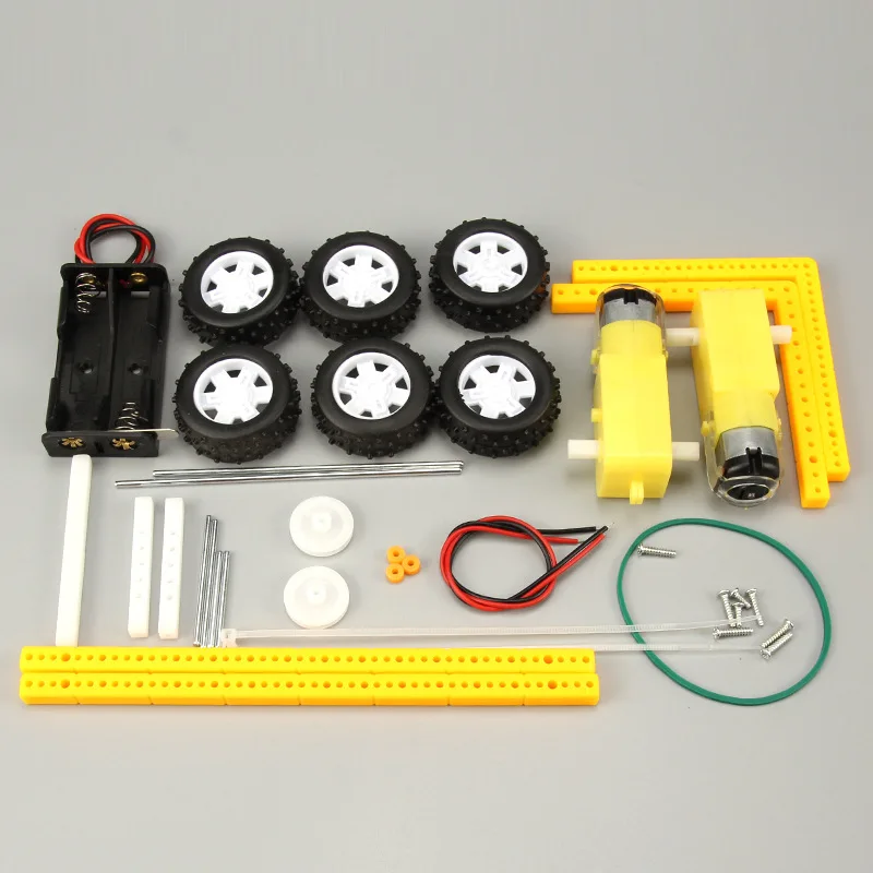 ستة جولات على الطرق الوعرة نموذج سيارة للأطفال لعبة العلوم التكنولوجيا الفيزياء لغز عدة ألعاب تعليمية للأطفال لعبة تعلم #3