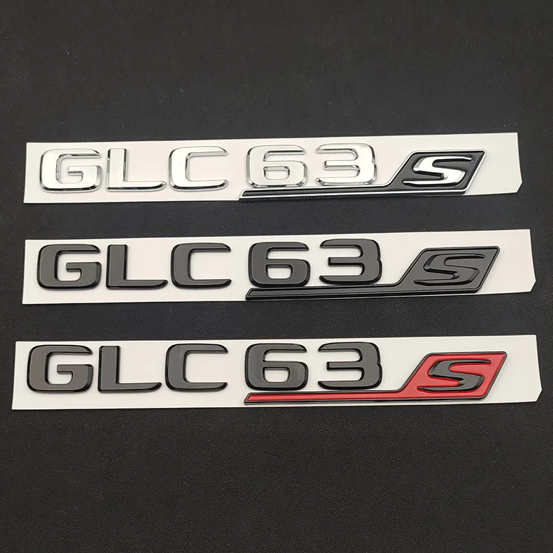 

3d ABS Black Chrome Car Letters Rear Trunk Badge Sticker GLC63S Emblem Logo For Car Mercedes GLC63S AMG X253 Accessories