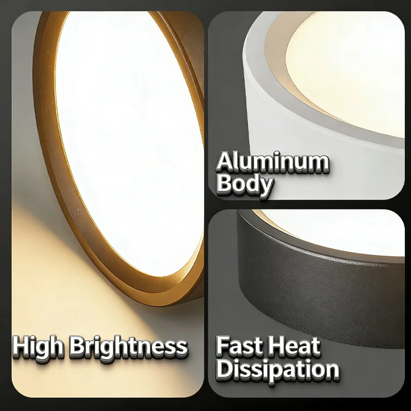 3 Color LED Ceiling Light Surface Mounted Ultra Thin Downlight Panel Lamp