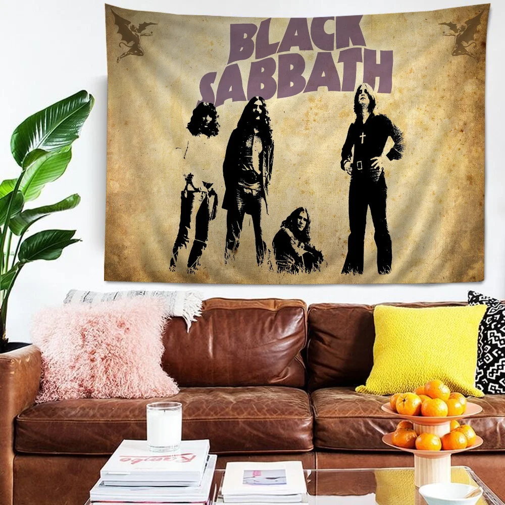 Black Rock Music S-Sabbaths Hanging Bohemian Tapestry Hanging Tarot Hippie Wall Rugs Dorm Japanese Tapestry