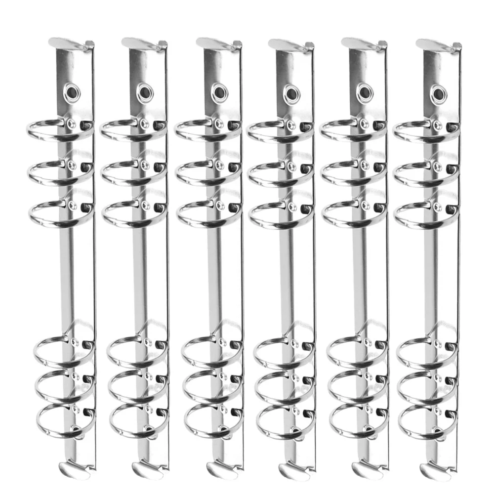 6 шт., легкие зажимы для папок с металлическим кольцом для офиса, школы, бизнеса, серебряная папка для файлов