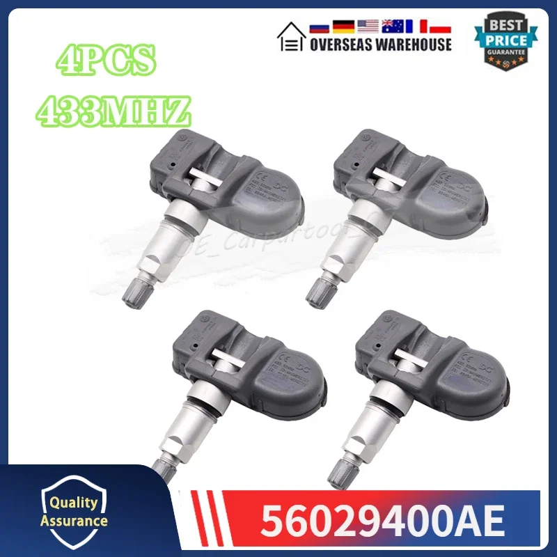 4PCS TIRE PRESSURE SENSOR 56029400AE For Lancia Thema Chrysler 300C Tyre Air Monitoring System Pressure Sensor 56029400AD 433MHZ