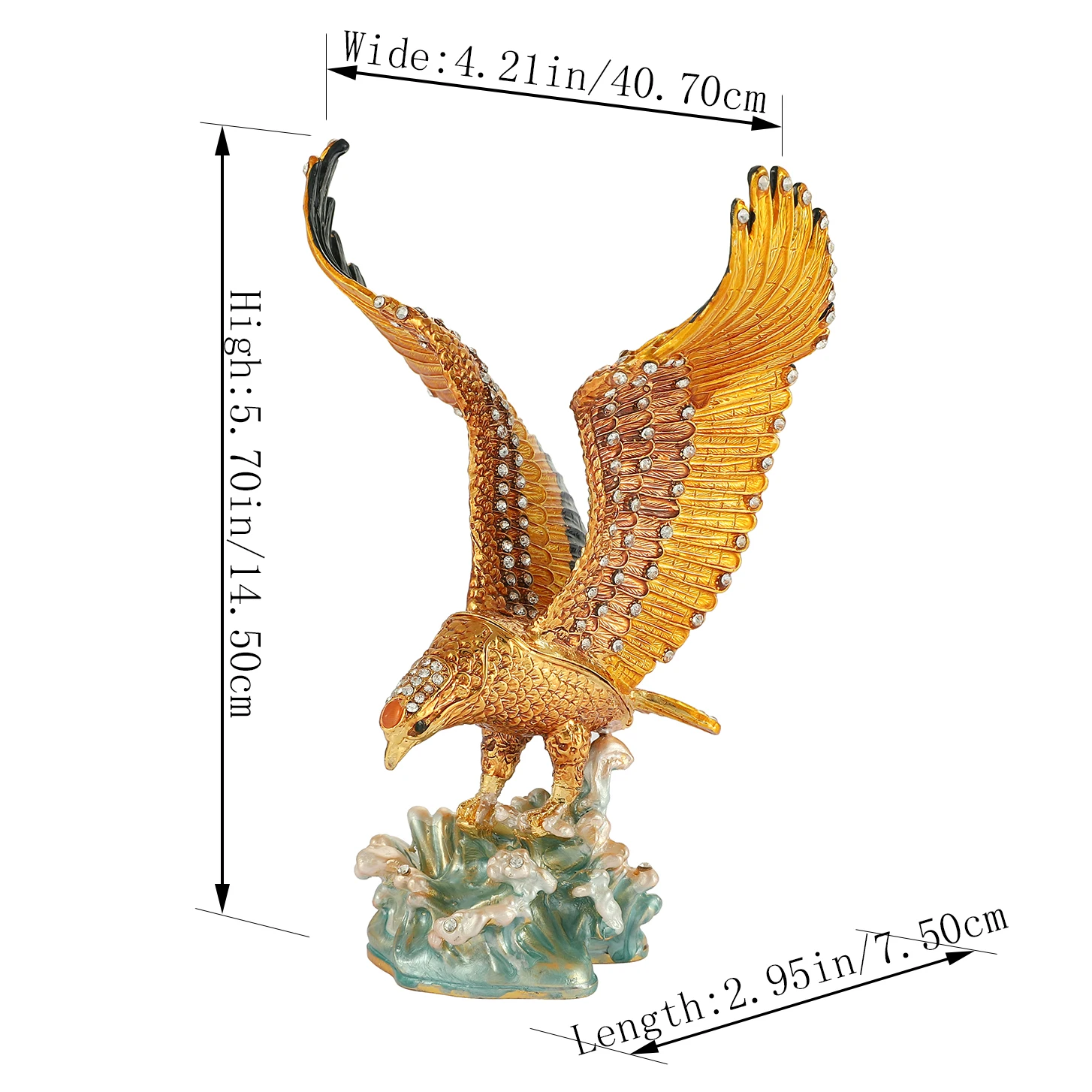 QIFU New Arrive  Exquisite  Animal Eagle Diamond Boxes for Earring