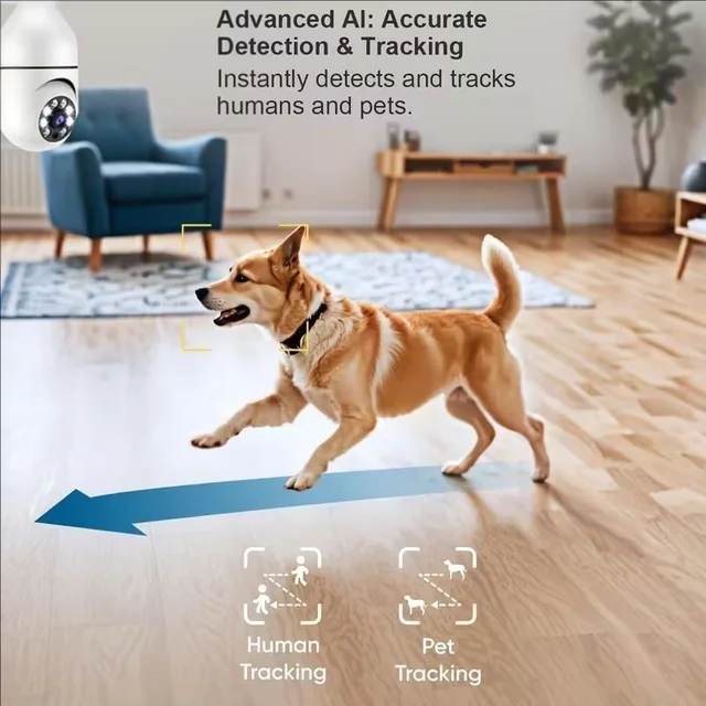 E27 Bulb Surveillance Outdoor Security Camera Automatic Night Vision Color Indoor Motion Detection Focus Zoom WiFi Camera 4