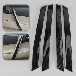 Car Inner Door Armrest Panel Trim Cover Fit for Toyota Highlander 2008 2009 2010 2011 2012 2013 Carbon Fiber Style ABS Plastic