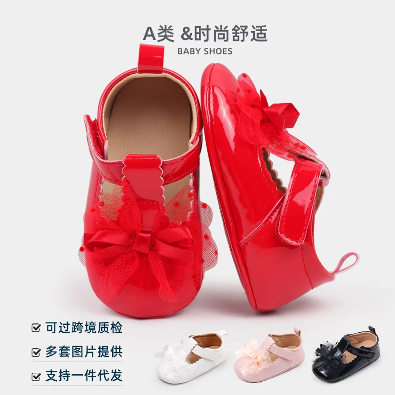 Bellissime scarpe da principessa per bambina primavera e autunno farfalla Bowknot Toddler Walker scarpe da bambino antiscivolo di alta qualità