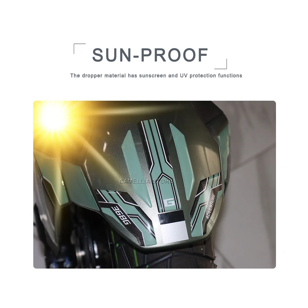 Motorfiets Voorspatbord Sticker 3D Epoxyhars Waterdichte Bescherming Sticker Motorfiets Accessoires voor Zontes 368G 2025