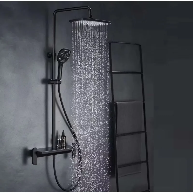 Glass Storage Bathroom Shower Set Cold and Hot Pressurized Shower Nozzle Waterfall Multi Function Shower Head