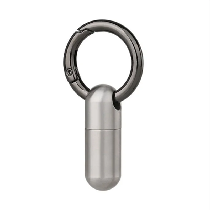 2PCS Pillendose Schlüsselanhänger Wasserdicht Edelstahl Pillendose Pillenflasche Cache Pillendose