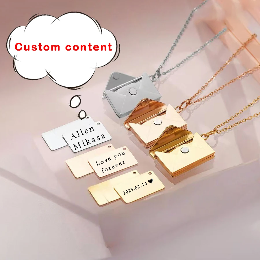 

Custom Text Envelope Necklace Luxury And Fun 2025 Couple Women Exquisite Birthday Gift Popular Noble Accessories Fashion Party