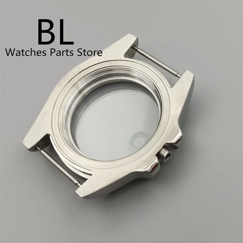 BLIGER 39mm Silver Watch Case Steel Strap Fit NH34 NH35 ETA Miyota 9015 PT5000 Seagull ST2130 Movement Sapphire Crystal